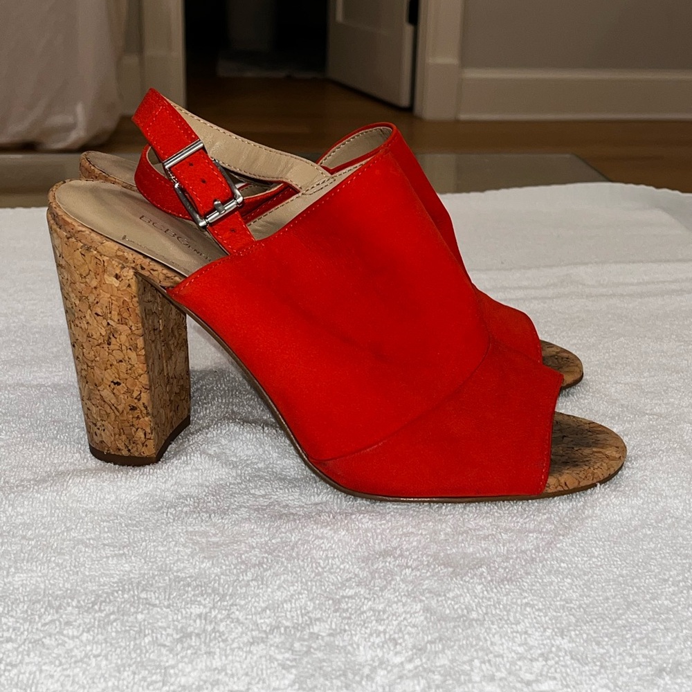 Red Chunky Heel Sandals (BCBG)